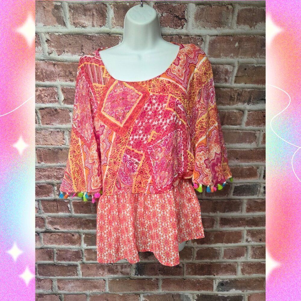 Women's CUPIO BLISS Floral Oversized Top Medium